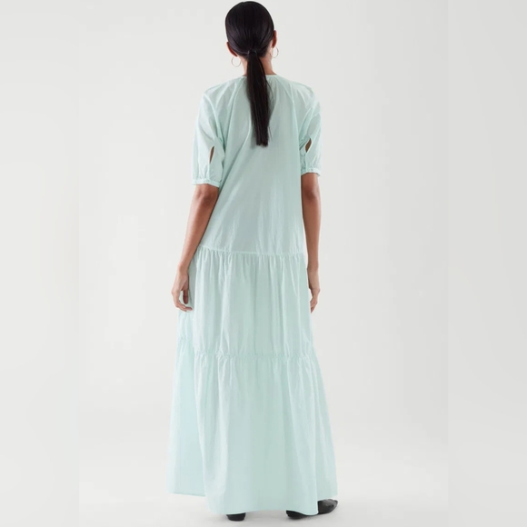 COS poplin cotton tiered maxi dress size 12 - Picture 3 of 12